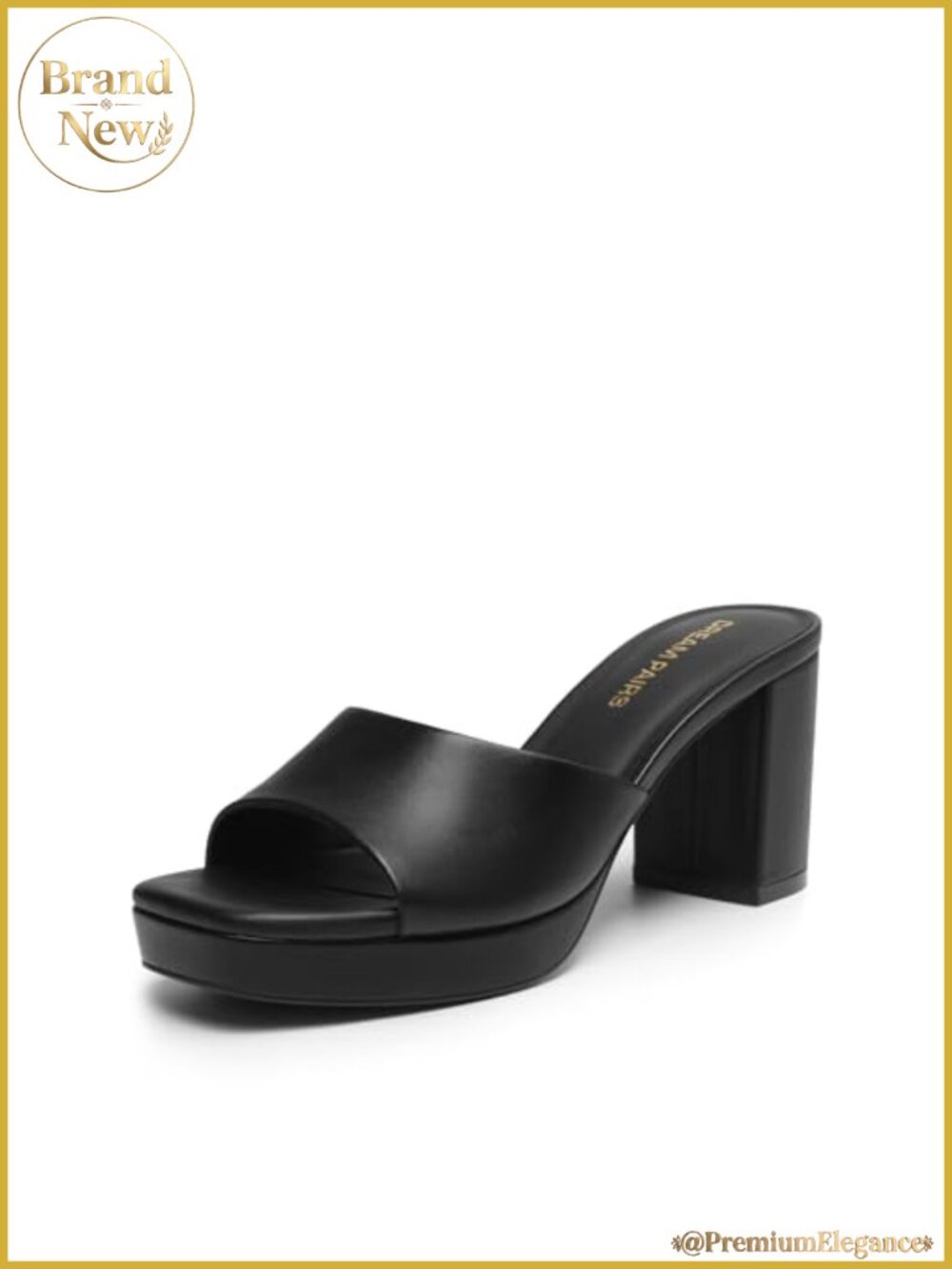 Women's Platform Block Heel Mule Sandals Square Toe Slip-On